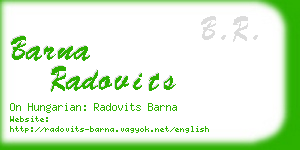 barna radovits business card